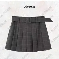 【AR0SE•正品】半身裙优雅通勤灰色短裙毛呢裙子半裙古风3056
