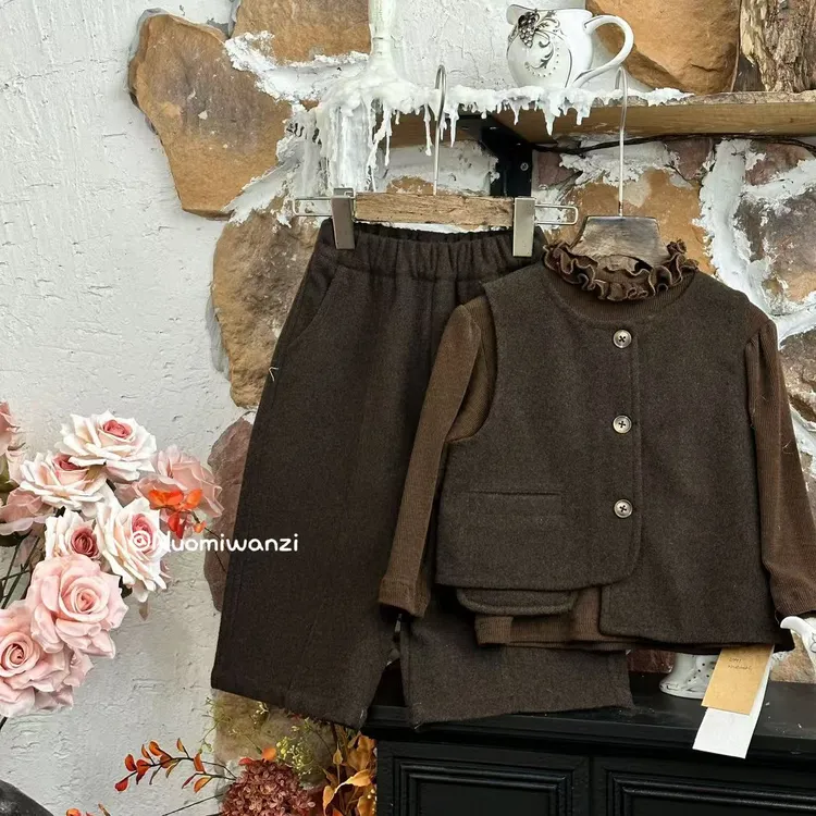 QHY-2991-儿童森系重工呢子套装（秋款）