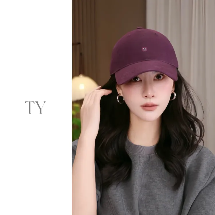 太一精致小标笑脸极简刺绣百搭显脸小加大加深不挑头围鸭舌棒球帽