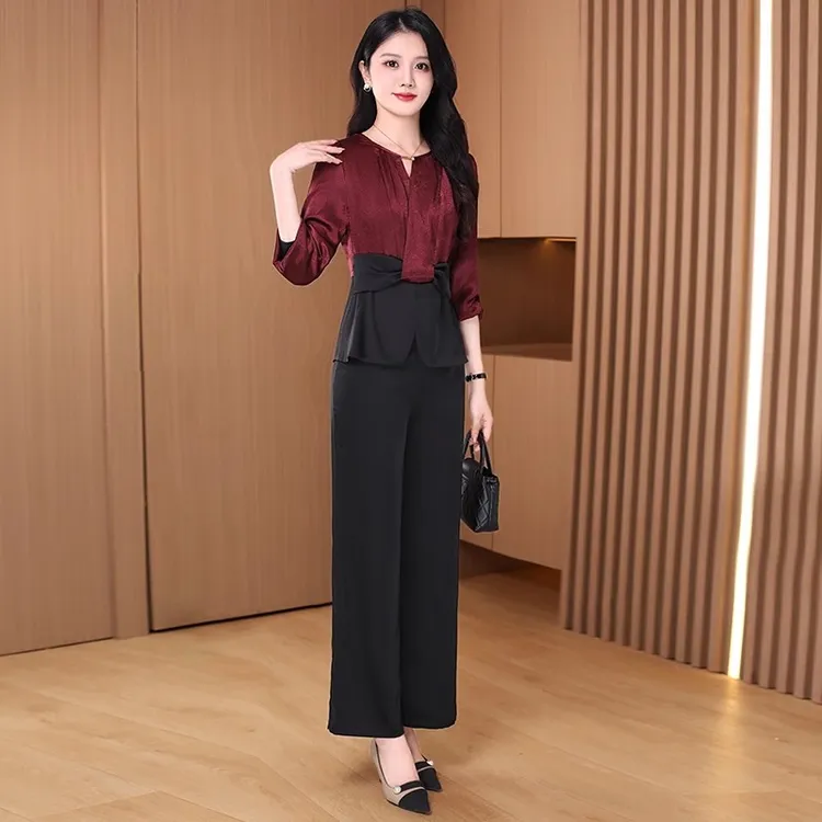 洋气休闲装阔太太时尚套装2025新款入秋女装一整套妈妈装