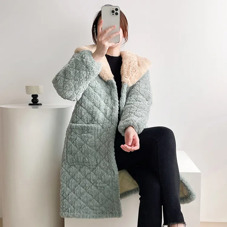 25冬季洋气新款棉衣外套加绒加厚棉服妈妈中长款大码保暖棉袄睡衣