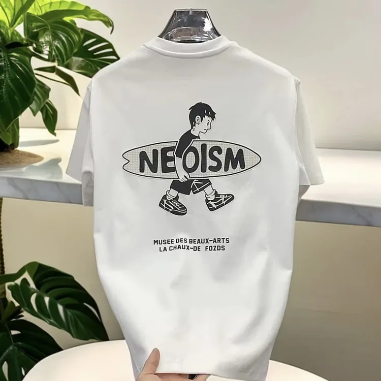 新款重磅纯棉印花短袖T恤打底衫圆领修身男士半袖时尚修身潮流t恤