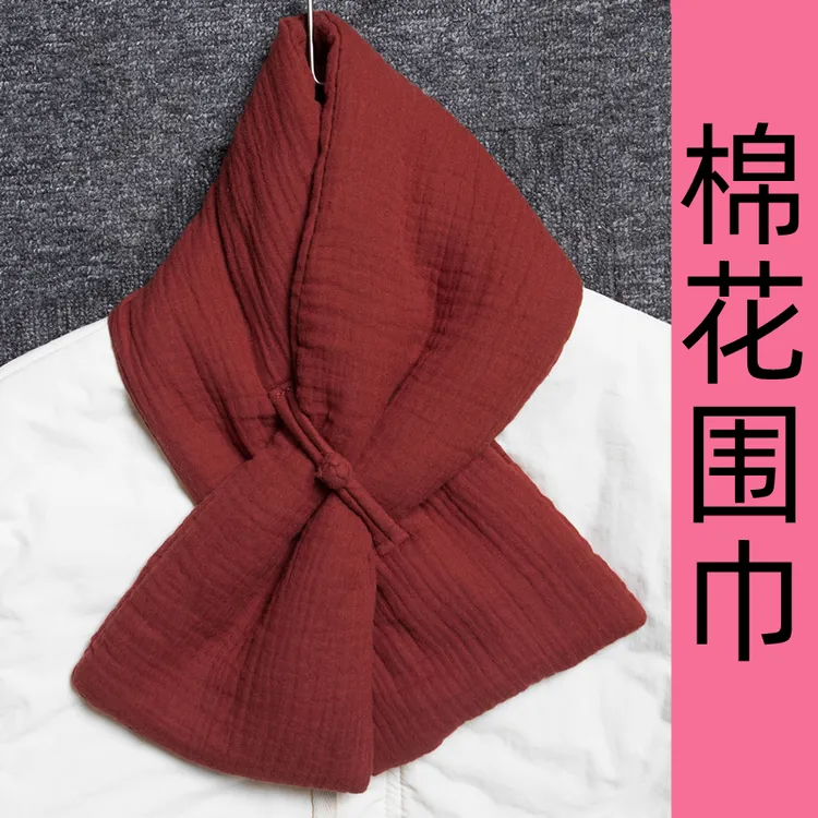 天然棉花双层纱秋冬纯棉围巾围脖男女款保暖柔软亲肤加厚可调节