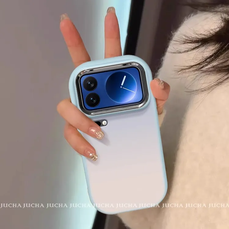 蓝色渐变英文适用小米17promax手机壳小米17新款17air液态硅胶ins