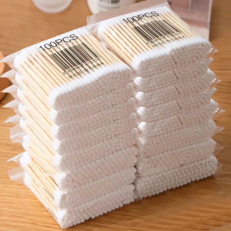 多功能棉签掏耳朵一次性双头家用卫生清洁棉二合一卸妆木质棉花棒