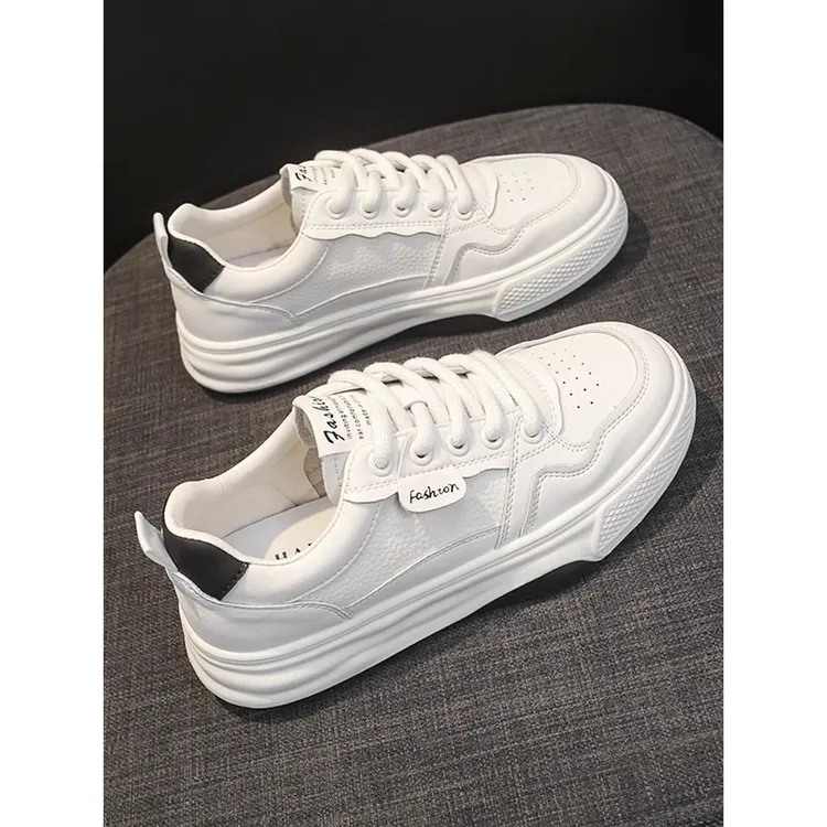 爆款百搭厚底小白鞋女春季2025新款百搭透气春秋舒适板鞋学生运