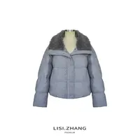 LISI.ZHANG--【星空点缀羽绒服】毛毛翻领时尚点缀短款简约羽绒服