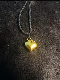 足金黄金爱心吊坠项链轻奢时尚款KC4050