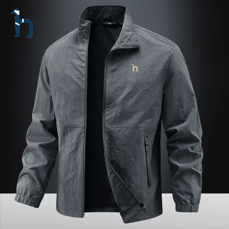 哈吉斯潮牌HGXXYS春秋季休闲夹克外套男立领风衣宽松商务冲锋衣