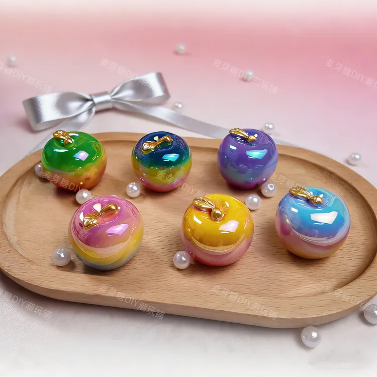 新品【电镀苹果】手工diy树脂仿真益智玩具饰品摆件工艺品