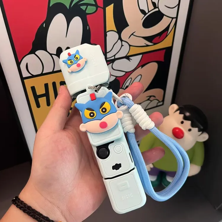 大疆硅胶套适用pocket3运动相机保护套挂绳可爱超人运动相机配件