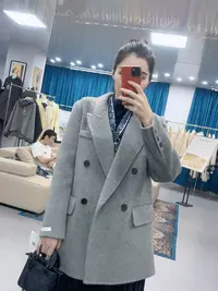 【二婷推荐】25年秋冬新款西装领防风羊毛大衣8836
