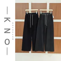 【KNO】 8913  冬季新款两色直筒加绒糯米裤百搭宽松时尚