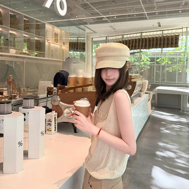 夏季新款老钱风松弛感女装小个子无袖薄款背心休闲气质短裤套装