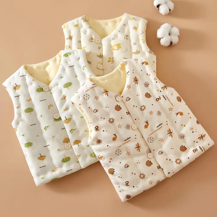 巴拉巴拉童装适用纯棉花手工马甲婴儿秋冬季儿童加厚保暖坎肩背心