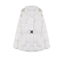 COCO BECCI 【黑金小蛮腰】90鸭绒保暖御寒冬季收腰连帽羽绒服50362