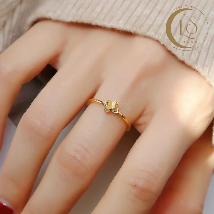 钛钢戒指 日韩简约个性蝴蝶戒指指环不掉色食指女冷淡风气质ins潮