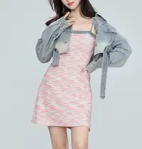 6031【两件套】复古高级感吊带裙设计款牛仔外套时尚套装（ZJ01）