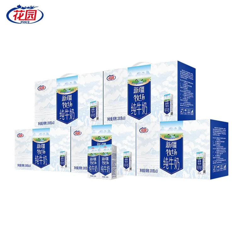 新疆花园牛奶新疆牧场10盒早餐奶200g