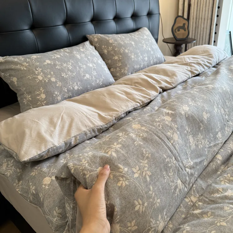 加厚亚麻原麻四件套水洗棉三件套床上用品学生套件