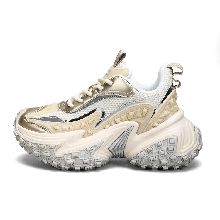 秋季中国时尚老爹鞋厚底网面运动鞋增高老爹鞋潮流百搭透气