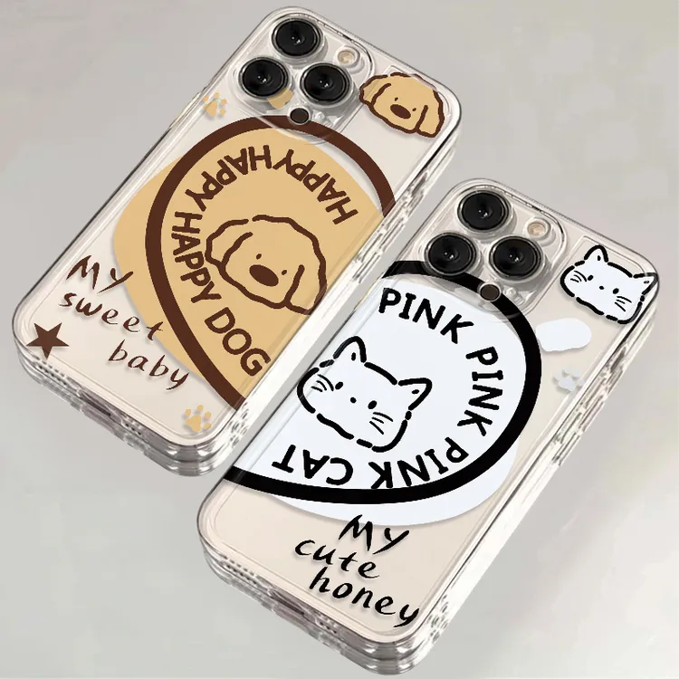 雅天立爱心小猫小狗适用iPhone16/15苹果17手机壳华为vivoppo小米
