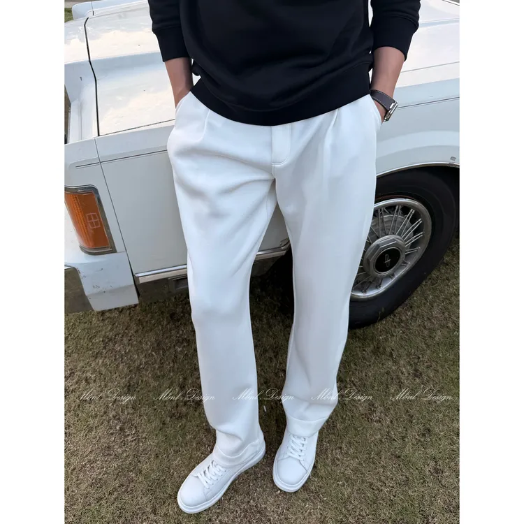 MBNL-F「Marl Gray.清花」秦磊男装梳棉并条工艺休闲裤LL-SKZ2078