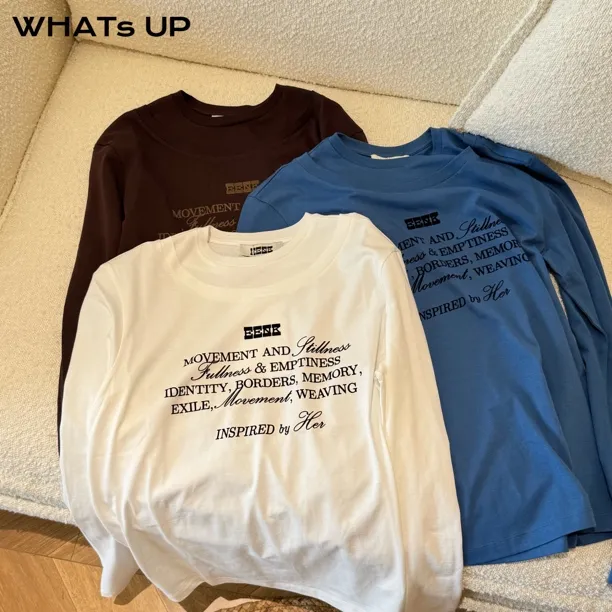 EENK 25FW 设计师品牌 印花长袖T WHATsUP