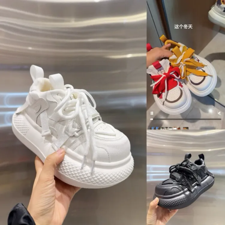 苹果橙~新款大头胖头超轻底面包鞋低帮女鞋厚底春季休闲老爹鞋