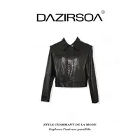 DAZIRSOA/达姿“风格档案”时尚百搭机车山羊皮1oo夹克外套 AA557