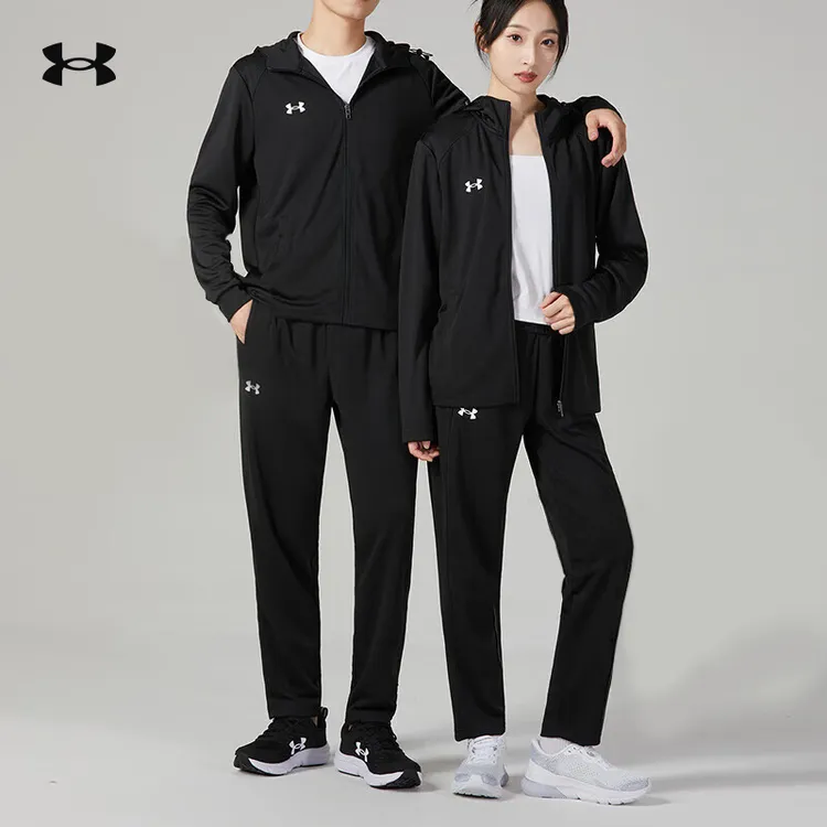 安德玛UA春季情侣运动套装休闲运动连帽外套健身训练长裤303-703