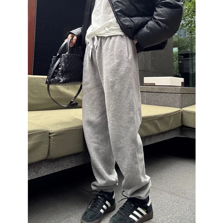 KEEP KAPU靠谱【懒人宣言】R*L 洗水棉抓绒束脚卫裤女KP253576