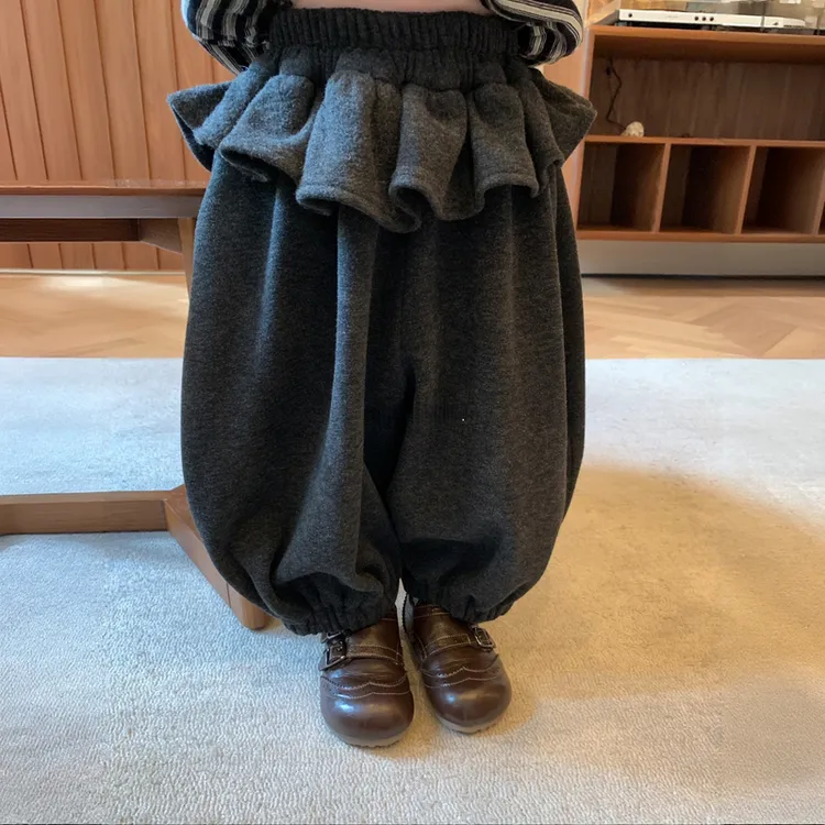 韩版女童裙帘假两件裙裤宝宝冬季新款加绒束口休闲裤儿童裤子加厚