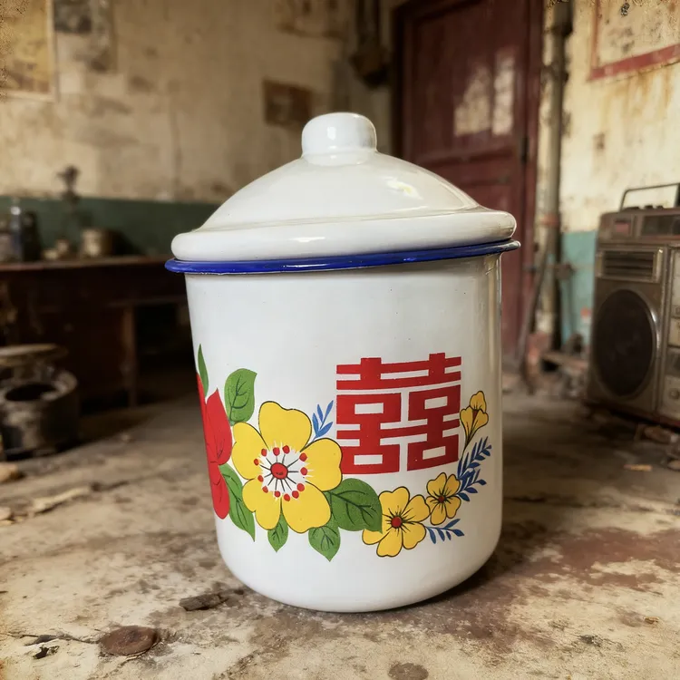 老式搪瓷杯经典怀旧手工老式茶缸子复古经典马克杯陶瓷杯