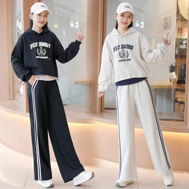 女大童休闲套装春秋款2025新款初中生女孩学生青少年秋装三件套