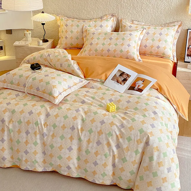 秋冬厚款纯棉加厚磨毛四件套床笠全棉被套床上用品双人床品套件