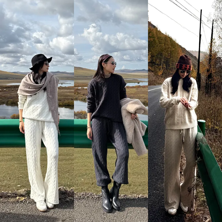 KEEP KAPU靠谱【自留套装】懒人封神2.0绞花毛衣+裤子套装KP253583