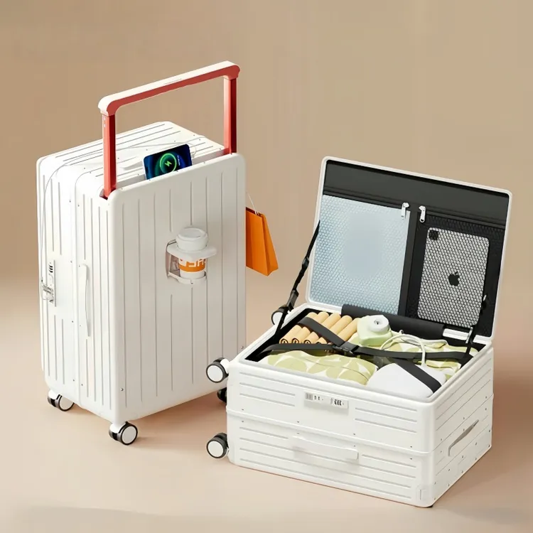 旅大侠前开盖行李箱女2025新款宽拉杆铝框深仓大容量旅行箱密码男