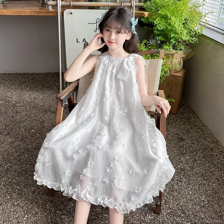 女童连衣裙2025新款大儿童绝美公主裙夏季薄款小孩富家千金感裙子