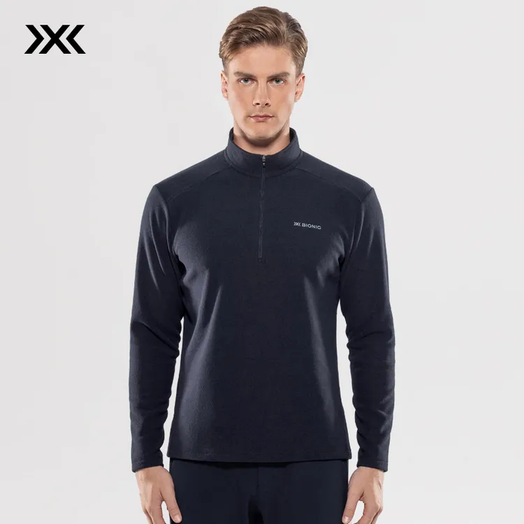 XBIONIC旷野半拉链抓绒衣半开领打底衫长袖T恤秋冬保暖户外运动男