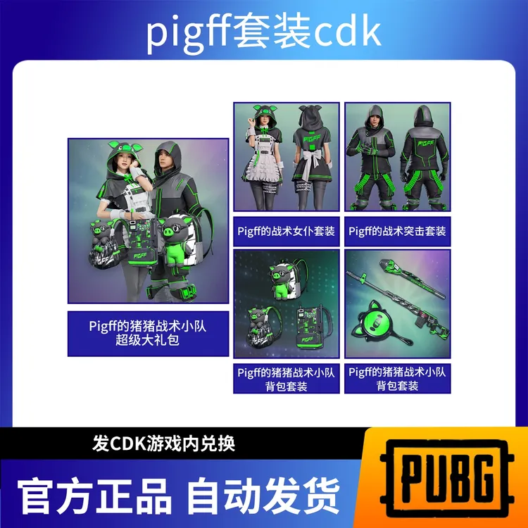 【G币包】PUBG绝地求生pigff联名朱芳芳电波干扰背包大礼包吃鸡CDK