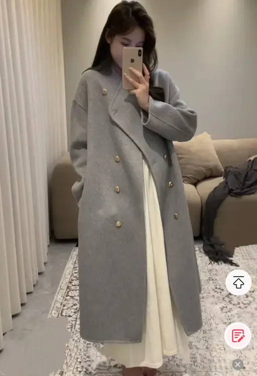 【日耳曼】秋冬新款100羊毛大衣气质高级过年新款外套百搭毛呢外套