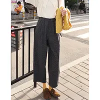 陈大器【暮秋晚风】港风复古格纹休闲长裤阔腿高腰裤JA1999201