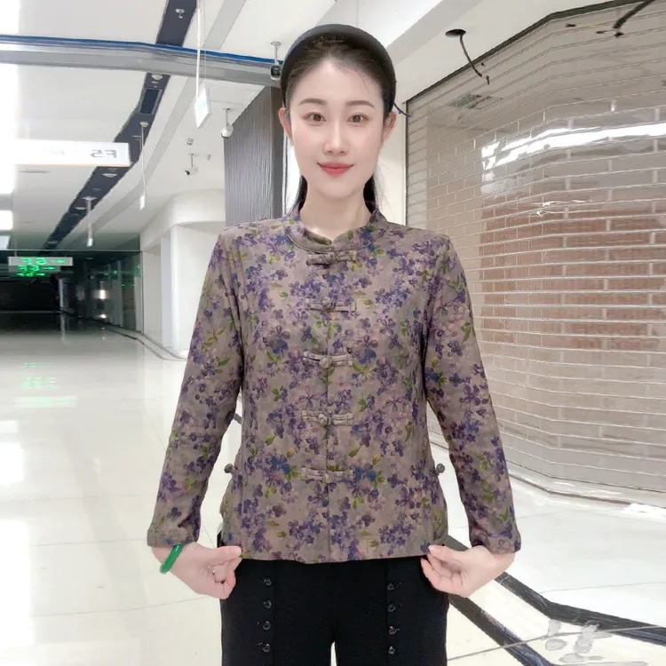 碎花民族风双面一体绒短款衬衫外套