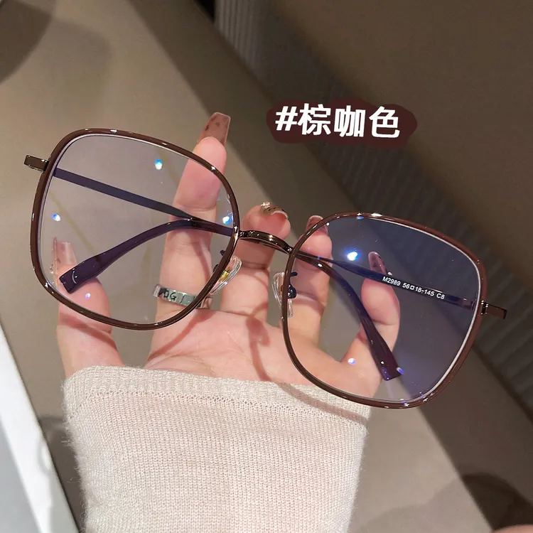 复古超大框近视眼镜女可配度数高级感大脸专用显瘦素颜眼睛框镜架