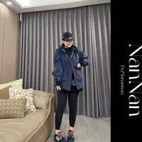 【楠楠推荐】秋季新款显瘦百搭潮流连帽拼接外套C6049