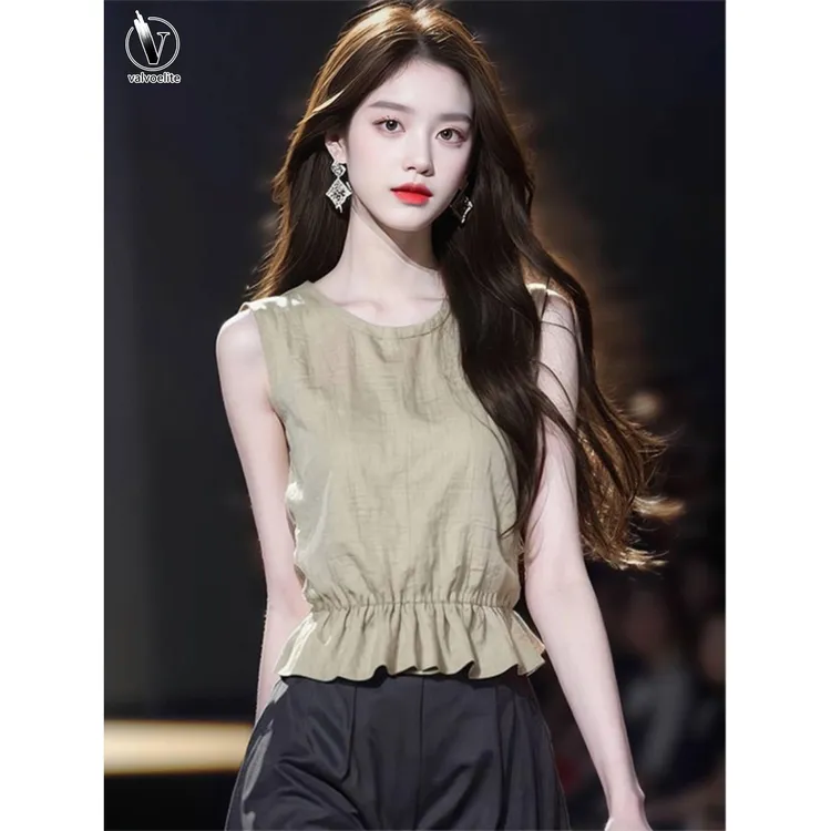 VALVOELITE法式气质冷淡系吊带背心女外穿夏季新款收腰无袖小上衣