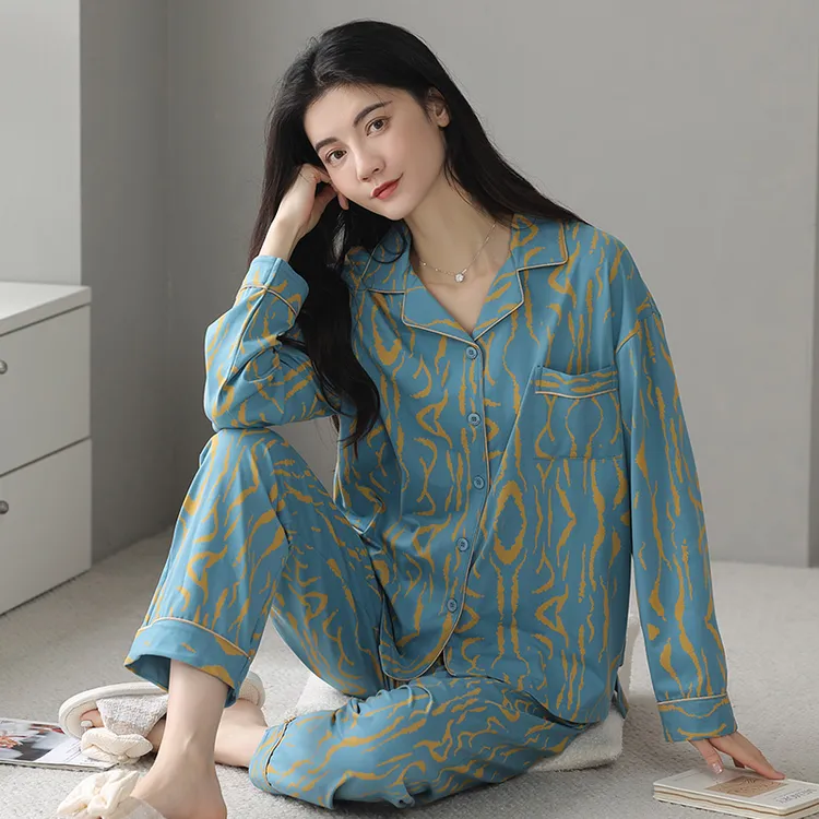 浪莎睡衣女春秋款2025年新款纯棉长袖秋冬季可外穿女士家居服套装