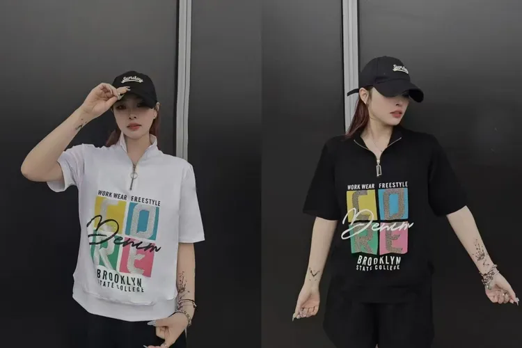 682款烫钻立领时尚T恤-DZ