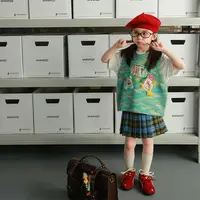 utouto女童贴布绣毛衣马甲2025秋季新款纯羊毛针织上衣2501322